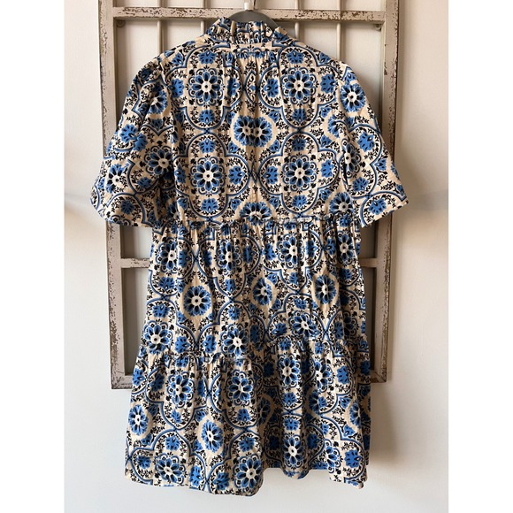 Tuckernuck Golden Medallion Crawford Dress Size Large Blue Cotton Mini - Picture 8 of 8